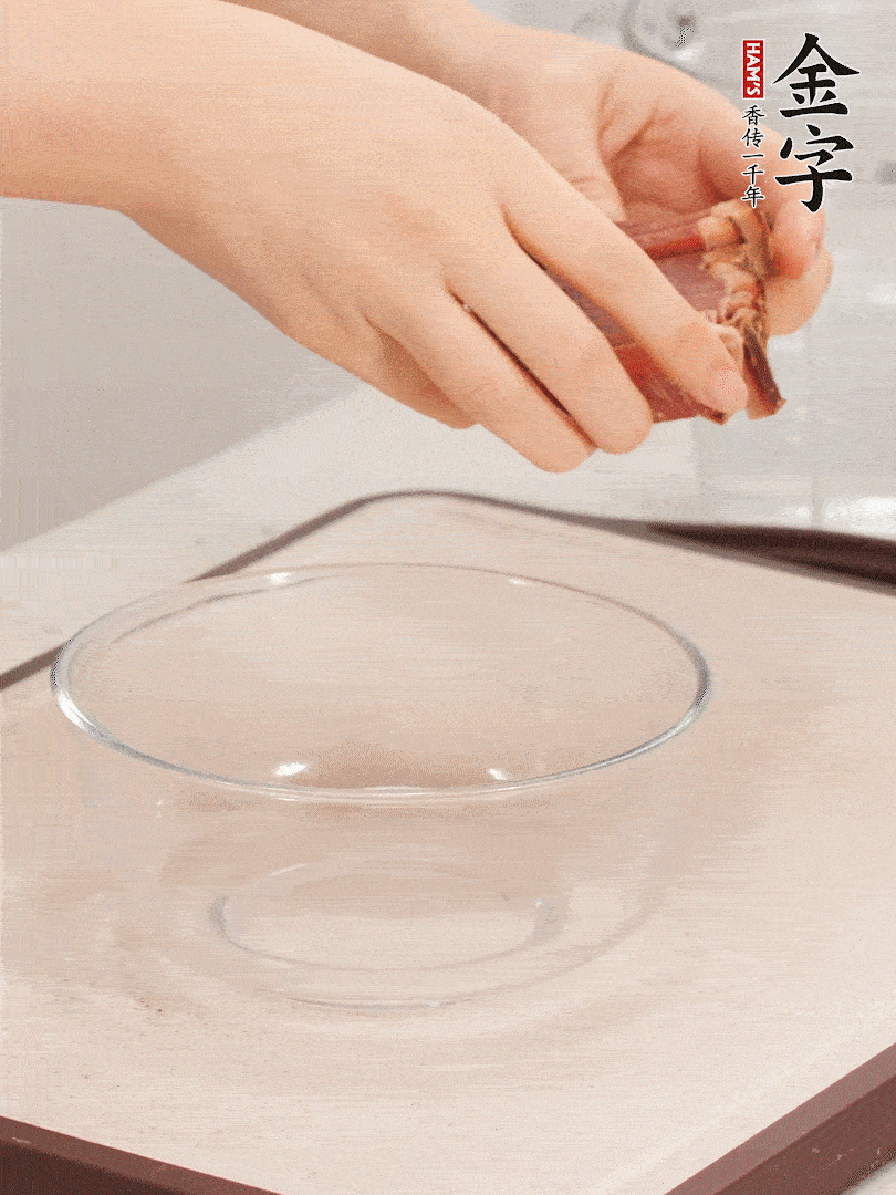 火腿切片、溫水浸泡5分鐘